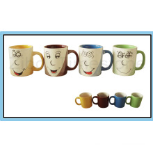 Tazas de café de tres colores de la porcelana 9oz (CM612059)